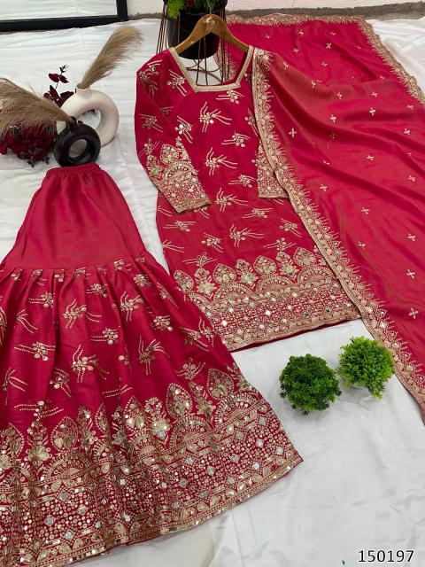 Premium Designer Embroidered Sharara Suit Set – Luxury Party & Wedding Wear