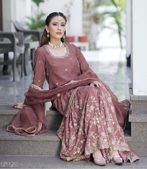 Premium Designer Embroidered Sharara Suit Set – A Regal Wedding & Festive Must-Have