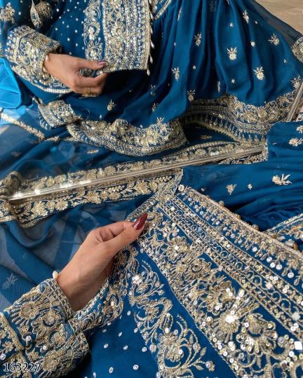 Premium Heavy Embroidered Sharara Suit Set – Luxury Party & Wedding Collection