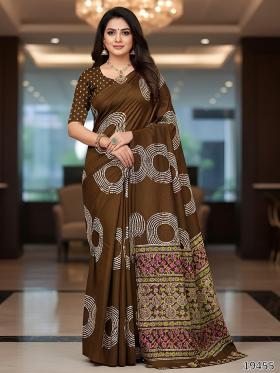 Premium Handblock Heritage Mul Cotton Saree – With Designer Blouse Piece