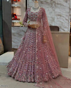Royal Bridal Net Embroidered Lehenga Choli with Dupatta