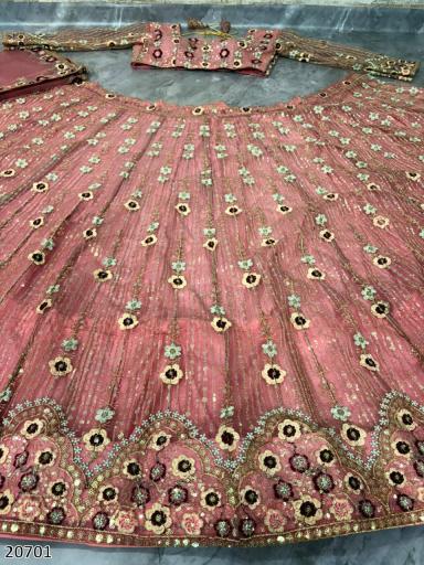 Royal Bridal Net Embroidered Lehenga Choli with Dupatta