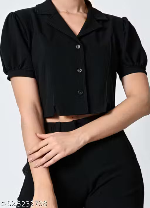 Premium Short-Sleeve Collared Co-ord Style Jumpsuit for Women | Elegant Western Wear for Office & Casual Outings