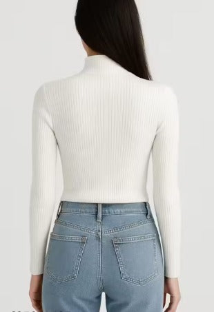 Premium Cotton Ribbed High-Neck Bodyfit Top for Women