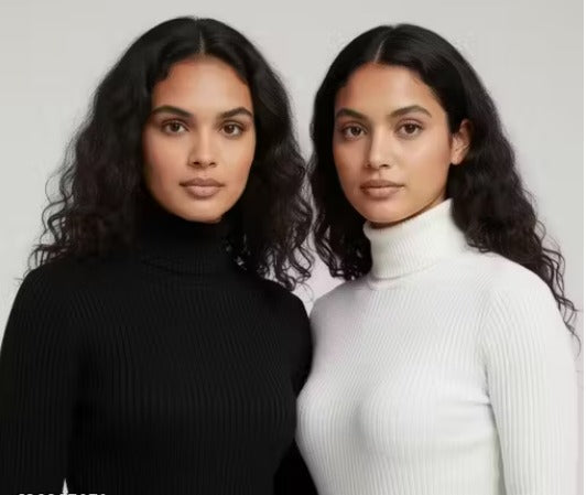 Premium Cotton Ribbed High-Neck Bodyfit Top for Women