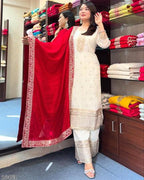 Diwali Splendor – Chinon Top & Bottom Set with Heavy Embroidery & Sequin Work