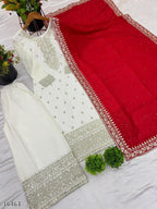 Diwali Splendor – Chinon Top & Bottom Set with Heavy Embroidery & Sequin Work