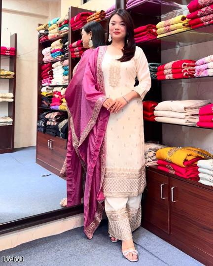 Diwali Splendor – Chinon Top & Bottom Set with Heavy Embroidery & Sequin Work