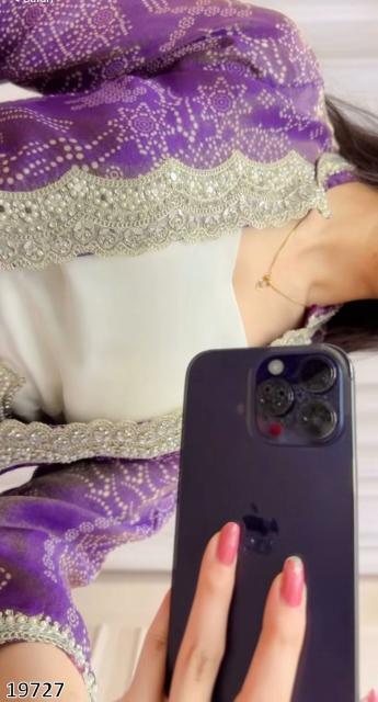 Diwali Drape – Designer Chinon Crop Top, Fusion Drape Skirt & Long Jacket Set