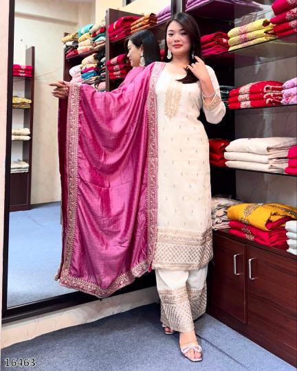 Diwali Splendor – Chinon Top & Bottom Set with Heavy Embroidery & Sequin Work