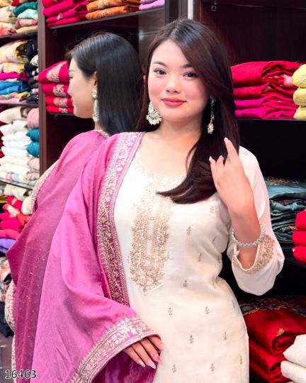 Diwali Splendor – Chinon Top & Bottom Set with Heavy Embroidery & Sequin Work