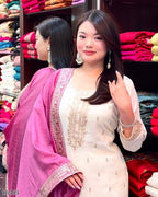 Diwali Splendor – Chinon Top & Bottom Set with Heavy Embroidery & Sequin Work