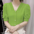 Women’s Elegant Textured Button-Down Top – Soft, Breathable & Perfect for Everyday Chic