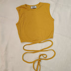 Ribbed Wrap-Tie Crop Top