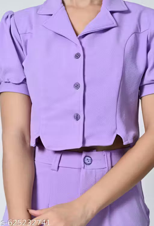 Premium Short-Sleeve Collared Co-ord Style Jumpsuit for Women | Elegant Western Wear for Office & Casual Outings