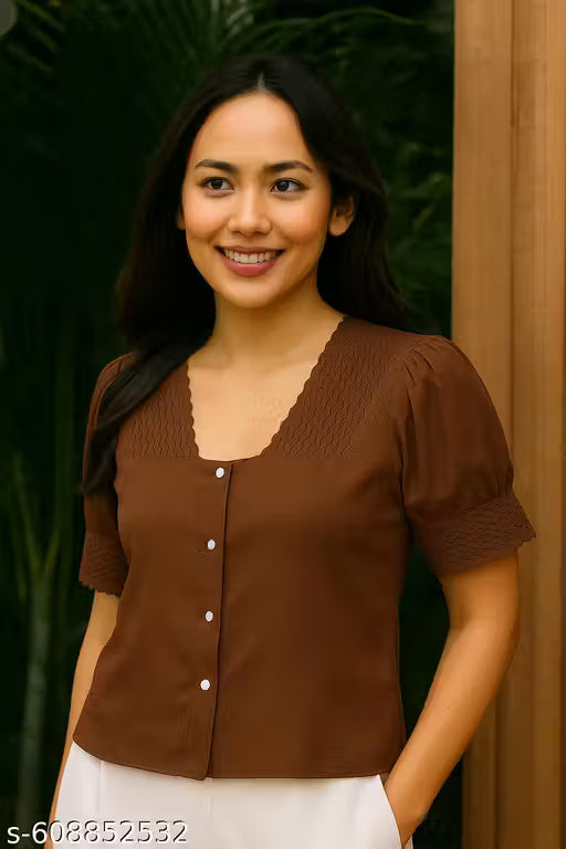 Women’s Elegant Textured Button-Down Top – Soft, Breathable & Perfect for Everyday Chic