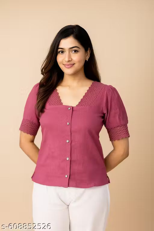 Women’s Elegant Textured Button-Down Top – Soft, Breathable & Perfect for Everyday Chic