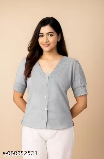 Women’s Elegant Textured Button-Down Top – Soft, Breathable & Perfect for Everyday Chic